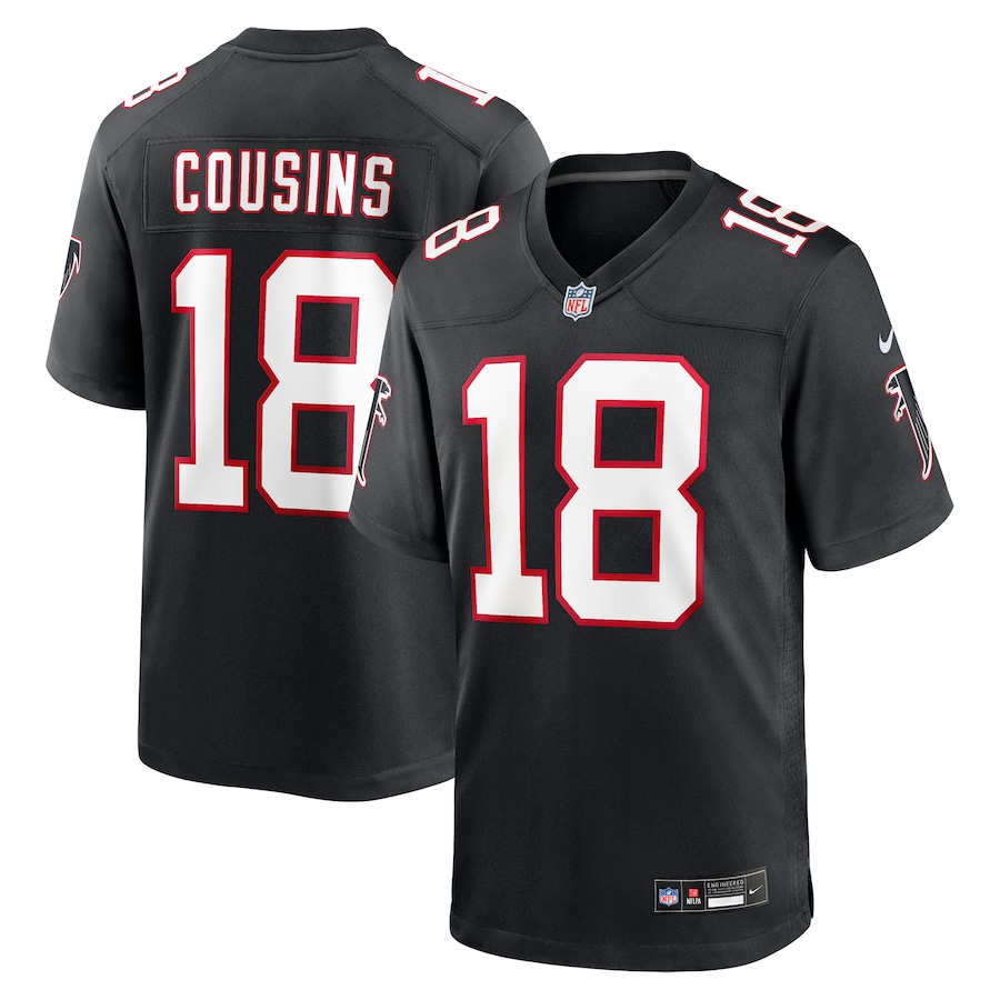 Men Atlanta Falcons 18 Kirk Cousins Nike Black Alternate Game Player NFL Jersey